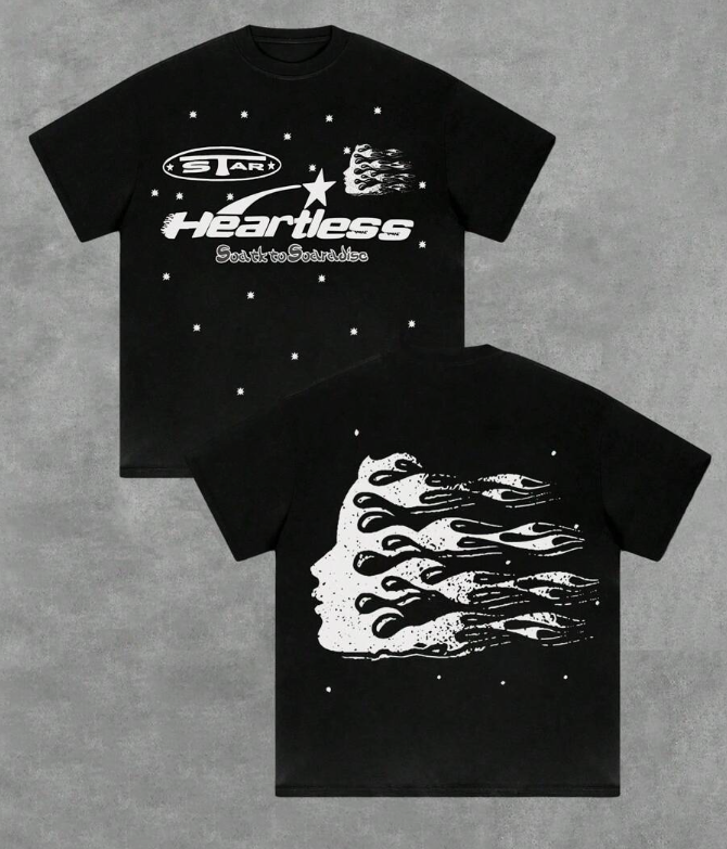 Vintage American Style Print Short Sleeve Casual Versatile T-Shirt, Minimalist